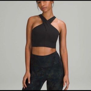 Lulu Lemon Nulu Halter/Crop Top - Black - Size 8